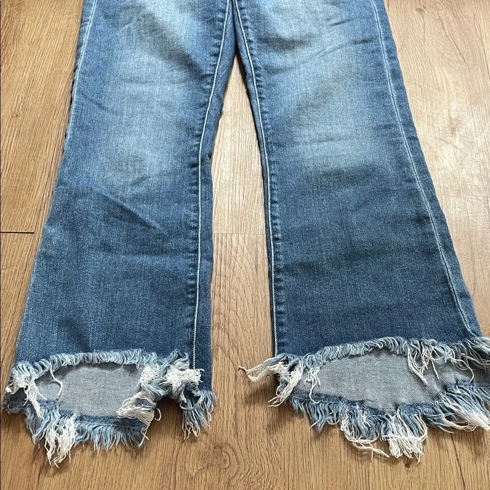 Liverpool Frayed Hem Blue Jeans - Picture 4 of 5